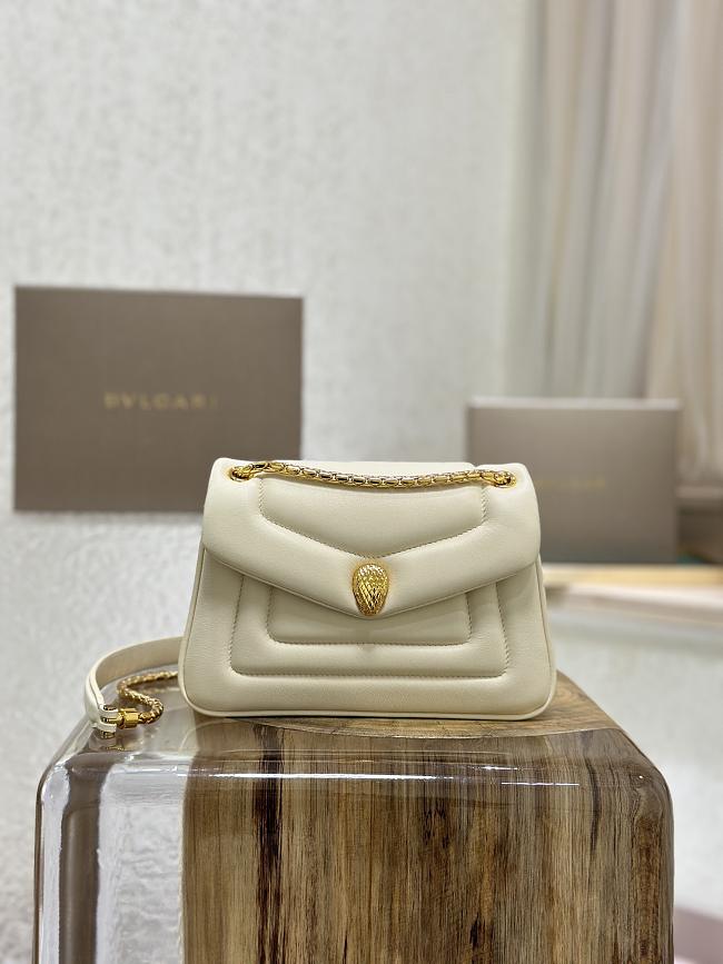 BVLGARI REVERSE MICRO TOP HANDLE BAG CREAM 22.5X15X7CM - 1