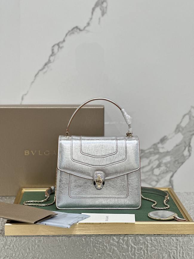 BVLGARI SERPENTI FOREVER TOP HANDEL SILVER 20X16X9CM - 1