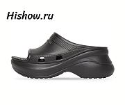 BALENCIAGA WOMEN'S POOL CROCS SLIDE SANDAL IN BLACK - 1