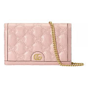 Gucci Matelasse' Chain Wallet Light Pink Leather 20x12x4cm - 1