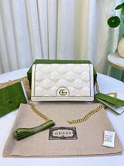 Gucci Matelasse' Chain Wallet White Leather 20x12x4cm - 1
