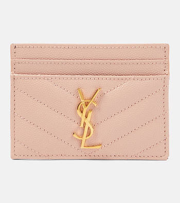 Saint Laurent Leather Card Holder Light Pink