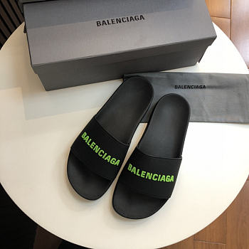 Balenciaga Pool Slide Sandal Black Green
