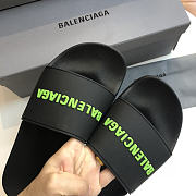 Balenciaga Pool Slide Sandal Black Green - 2