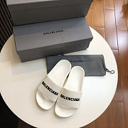 Balenciaga Pool Slide Sandal White Black - 6