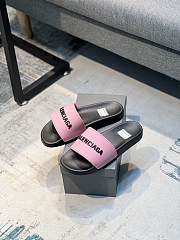 Balenciaga Pool Slide Sandal In Black Pink - 1