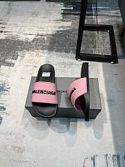 Balenciaga Pool Slide Sandal In Black Pink - 6
