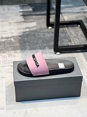 Balenciaga Pool Slide Sandal In Black Pink - 2