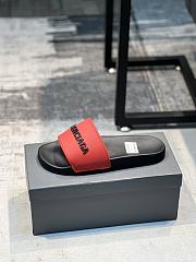 Balenciaga Pool Slide Sandal In Black Red - 6