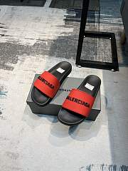Balenciaga Pool Slide Sandal In Black Red - 5