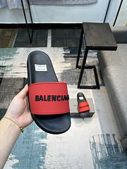 Balenciaga Pool Slide Sandal In Black Red - 3