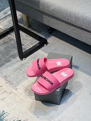 Balenciaga Pool Slide Sandal In Fluo Pink - 1