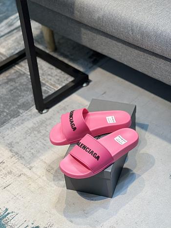 Balenciaga Pool Slide Sandal In Fluo Pink