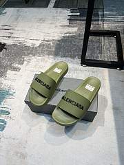Balenciaga Pool Slide Sandal In Olive - 5
