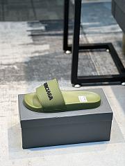 Balenciaga Pool Slide Sandal In Olive - 4