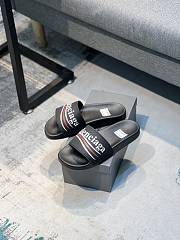 Balenciaga Pool Slide Sandal in Black Rubber - 1