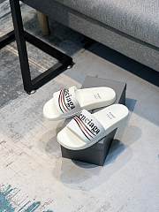 Balenciaga Pool Slide Sandal in White Rubber - 1