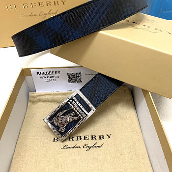 Burberry Knight Belt Black Silver