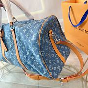 LV Keepall Bandoulière Denim Blue 50 Size 50 x 29 x 23cm - 3