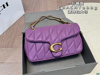 Coach Tabby Shoulder Purple Size 26x14x8CM