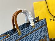 Fendi Sunshine Small Blue Denim Size 25x12x22CM - 3