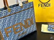 Fendi Sunshine Small Blue Denim Size 25x12x22CM - 6