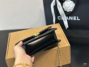 Chanel Flap Bag Shiny Calfskin Black Gold Size 22×14×8cm - 6