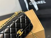Chanel Flap Bag Shiny Calfskin Black Gold Size 22×14×8cm - 5
