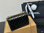 Chanel Flap Bag Shiny Calfskin Black Gold Size 22×14×8cm - 4