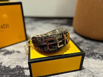 Fendi Graphy Mini Jacquard Hobo Bag Size 16x14x5CM