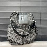 Fendi Strike Large FF Jacquard Fabric Backpack 46x25x40CM - 6