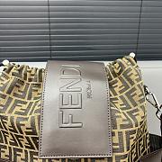 Fendi Strike Large FF Jacquard Fabric Yellow Backpack 46x25x40CM - 6