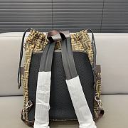 Fendi Strike Large FF Jacquard Fabric Yellow Backpack 46x25x40CM - 4