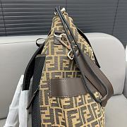 Fendi Strike Large FF Jacquard Fabric Yellow Backpack 46x25x40CM - 3