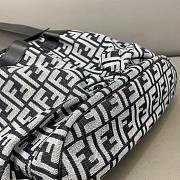 Fendi Strike Large FF Jacquard Fabric Black White Backpack 46x25x40CM - 5