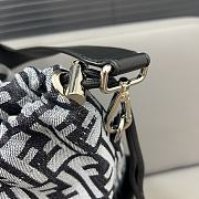 Fendi Strike Large FF Jacquard Fabric Black White Backpack 46x25x40CM - 3