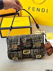 Fendi Multipocket Baguette Brown Jacquard Size 26x10x16CM - 3