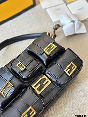 Fendi Multipocket Baguette Black Jacquard Size 26x10x16CM - 4