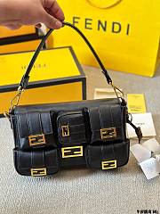 Fendi Multipocket Baguette Black Jacquard Size 26x10x16CM - 6