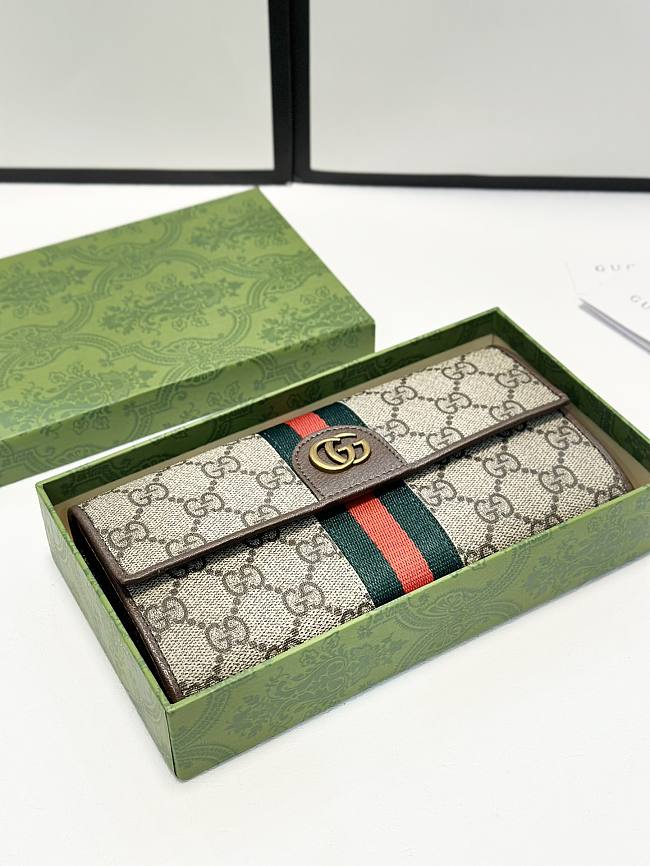 Gucci Ophidia Chain Wallet Beige Size 10x19x2cm - 1