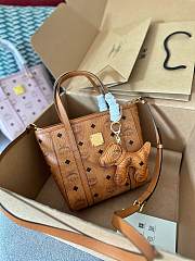 MCM Toni Shopper Visetos Cognac Brown Size 19x19CM - 4