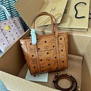 MCM Toni Shopper Visetos Cognac Brown Size 19x19CM - 3