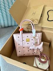 MCM Toni Shopper Visetos Cognac Pink Size 19x19CM - 3