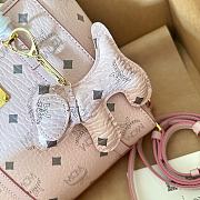 MCM Toni Shopper Visetos Cognac Pink Size 19x19CM - 2