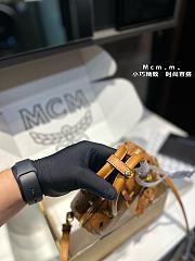 MCM Mini Ella Boston Bag in Visetos Brown 18CM - 4