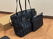 MCM Toni Top-zip Cognac Visetos Black Size 32CM - 1