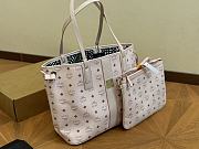 MCM Toni Top-zip Cognac Visetos Pink Size 32CM - 1