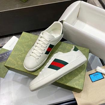 Gucci Ace Leather Sneaker With Green Crocodile