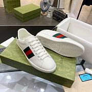 Gucci Ace Leather Sneaker With Green Crocodile - 4