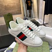 Gucci Ace Leather Sneaker With Green Crocodile - 2